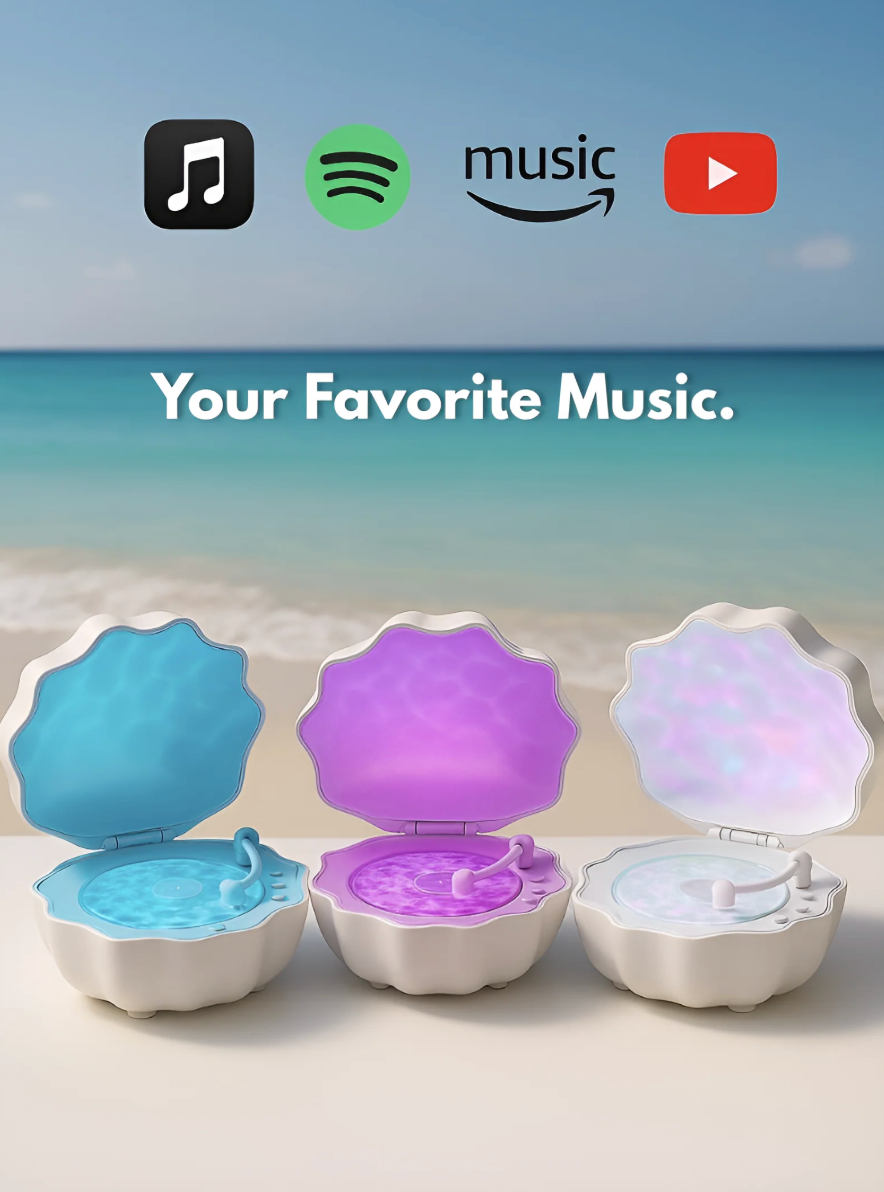 Shell Music Box with Projection Light