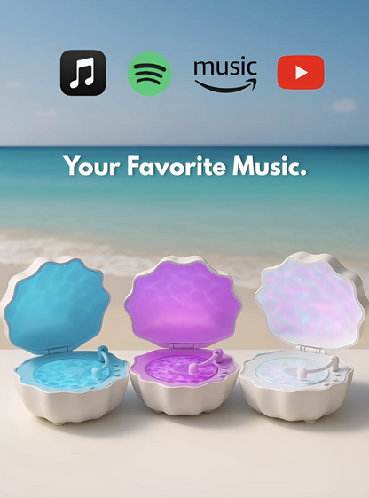 Shell Music Box with Projection Light